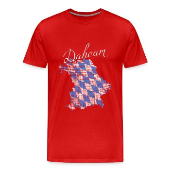 Dahoam in Bayern - Männer Premium Bio T-Shirt - Rot - Vorne - Damien (186cm)