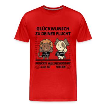 Abschiedsgeschenk Kollege - Jobwechsel - Männer Premium Bio T-Shirt - Rot - Vorne - Damien (186cm)