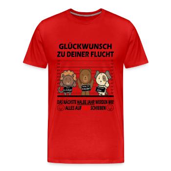 Abschiedsgeschenk Kollege - Jobwechsel - Männer Premium Bio T-Shirt - Rot - Vorne - Damien (186cm)