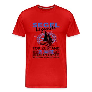 Segel Legende 35 Jahre - Segeln - Segelboot - Männer Premium Bio T-Shirt - Rot - Vorne - Damien (186cm)