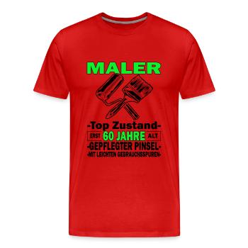 Maler Top Zustand - 60. Geburtstag - Männer Premium Bio T-Shirt - Rot - Vorne - Damien (186cm)