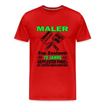 Maler Top Zustand - 70. Geburtstag - Männer Premium Bio T-Shirt - Rot - Vorne - Damien (186cm)