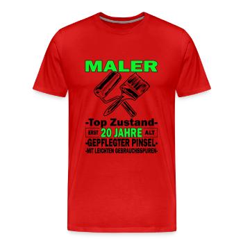 Maler Top Zustand - 20. Geburtstag - Männer Premium Bio T-Shirt - Rot - Vorne - Damien (186cm)