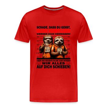 Werden dich vermissen - Jobwechsel - Männer Premium Bio T-Shirt - Rot - Vorne - Damien (186cm)