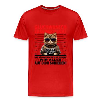 Glückwunsch zur Flucht - Jobwechsel - Männer Premium Bio T-Shirt - Rot - Vorne - Damien (186cm)