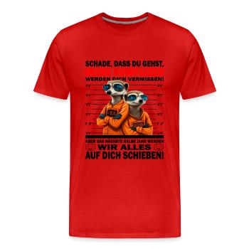 Werden dich vermissen - Jobwechsel - Männer Premium Bio T-Shirt - Rot - Vorne - Damien (186cm)