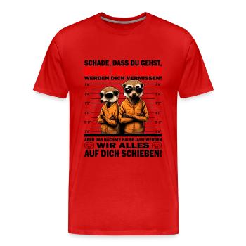 Glückwunsch zur Flucht - Jobwechsel - Männer Premium Bio T-Shirt - Rot - Vorne - Damien (186cm)
