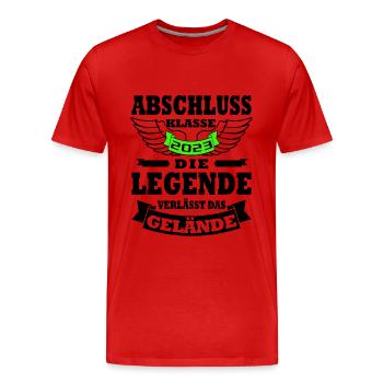 Abschlussklasse 2023 Abitur 2023 - Männer Premium Bio T-Shirt - Rot - Vorne - Damien (186cm)