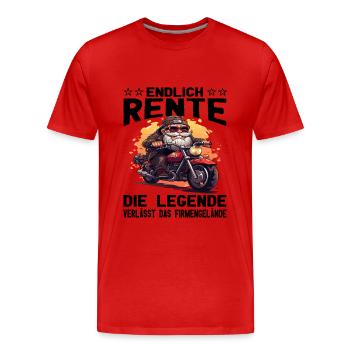Endlich Rente | Biker Opa - Motorradfahrer - Biker - Männer Premium Bio T-Shirt - Rot - Vorne - Damien (186cm)