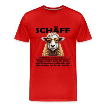 Schäff | Chef | Teamleiter| Abteilungsleiter - Männer Premium Bio T-Shirt - Rot - Vorne - Damien (186cm)