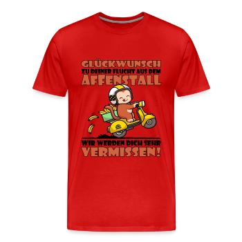 Wir werden dich vermissen - Jobwechsel - Männer Premium Bio T-Shirt - Rot - Vorne - Damien (186cm)