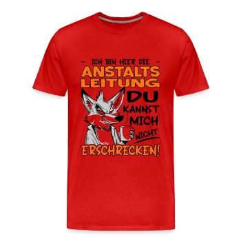 Ich bin hier die Anstaltsleitung | Chefgeschenk - Männer Premium Bio T-Shirt - Rot - Vorne - Damien (186cm)
