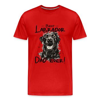 Meilleur papa labrador de tous les temps | Labrador Retriever - T-shirt bio Premium Homme - rouge - Devant - Damien (186cm)