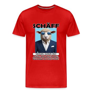 Schäff | Chef | Teamleiter| Abteilungsleiter - Männer Premium Bio T-Shirt - Rot - Vorne - Damien (186cm)