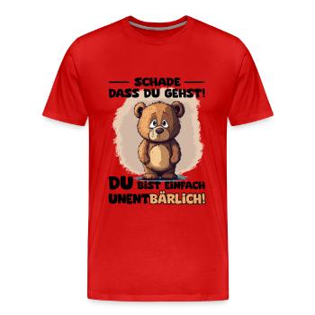 Schade das du gehst wir vermissen dich Jobwechsel - Männer Premium Bio T-Shirt - Rot - Vorne - Damien (186cm)