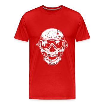 Ski Ski Goggles Skull - Men's Premium Organic T-Shirt - red - Front - Damien (186cm)