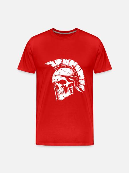 Spartan Gladiator Skull Sparta - Men's Premium Organic T-Shirt - red