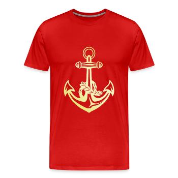 Anchor Gold Harbour - Men's Premium Organic T-Shirt - red - Front - Damien (186cm)