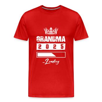 Mamie 2025 Chargement Mamie - T-shirt bio Premium Homme - rouge - Devant - Damien (186cm)