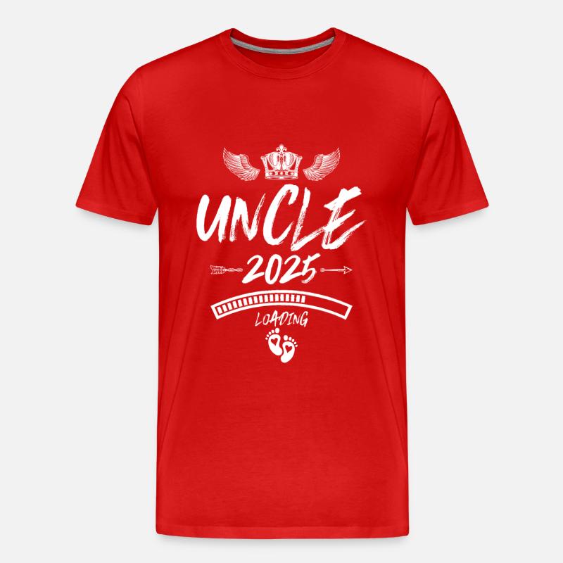 Onkel 2025 Loading Spruch - Männer Premium Bio T-Shirt - Rot