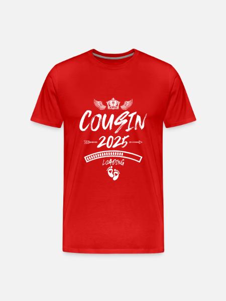 Cousin 2025 Loading Saying - Men's Premium Organic T-Shirt - red