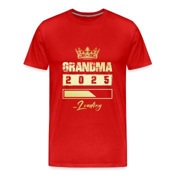 Mamie 2025 Chargement Mamie - T-shirt bio Premium Homme - rouge - Devant - Damien (186cm)