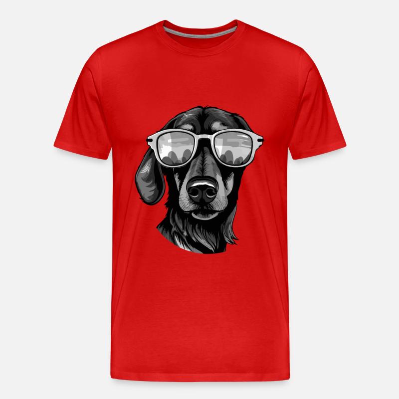 Dachshund Hund Kopf Dackel - Männer Premium Bio T-Shirt - Rot
