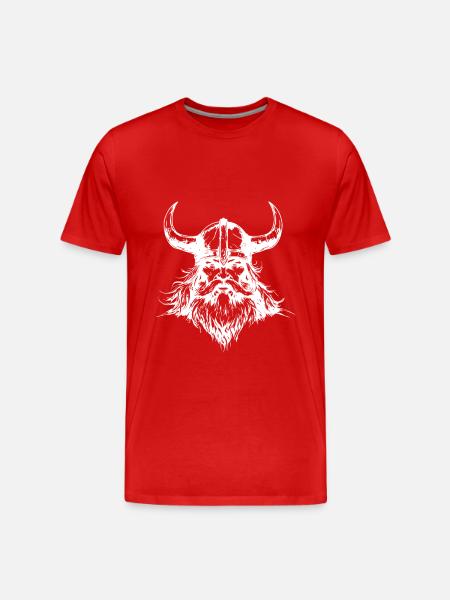 Viking Head - Men's Premium Organic T-Shirt - red