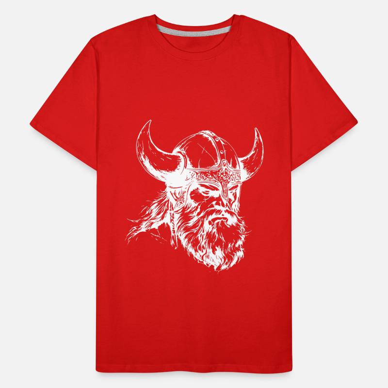 Wikinger Krieger Kopf Männer Premium Bio T-Shirt