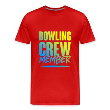 Équipe de bowling - T-shirt bio Premium Homme - rouge - Devant - Damien (186cm)