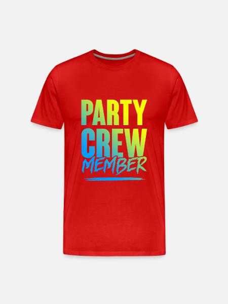 Party Crew - Männer Premium Bio T-Shirt - Rot