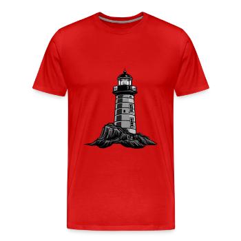 Leuchtturm - Männer Premium Bio T-Shirt - Rot - Vorne - Damien (186cm)
