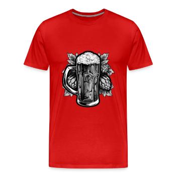 Bierkrug Hopfen Malz Bier - Männer Premium Bio T-Shirt - Rot - Vorne - Damien (186cm)