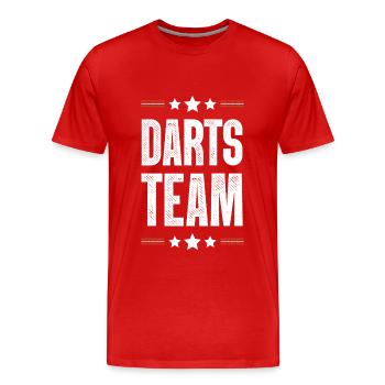 Darts Team - Männer Premium Bio T-Shirt - Rot - Vorne - Damien (186cm)
