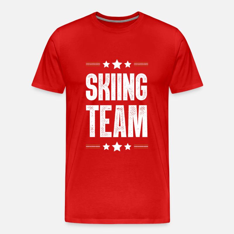 Skiing Team - Männer Premium Bio T-Shirt - Rot