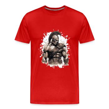 Spartan Muscles Gladiator Gym - Men's Premium Organic T-Shirt - red - Front - Damien (186cm)