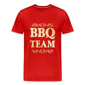 Bbq Team - Männer Premium Bio T-Shirt - Rot - Vorne - Damien (186cm)