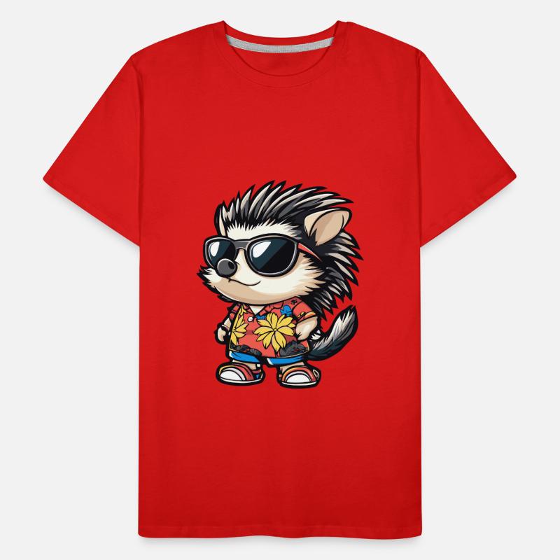 Igel Comic Lustig Sommer Männer Premium Bio T-Shirt