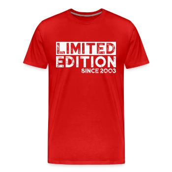 Limited edition since 2003 - Men's Premium Organic T-Shirt - red - Front - Damien (186cm)