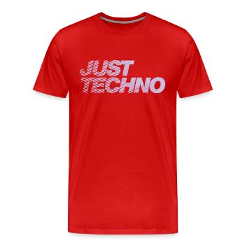 Just Techno - T-shirt bio Premium Homme - rouge - Devant - Damien (186cm)