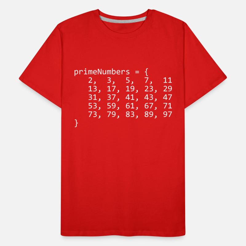 INT ARRAY OF PRIME NUMBER'S LOWER THAN 100 Men's Premium Organic T-Shirt