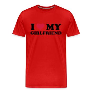 I Love My Girlfriend - Männer Premium Bio T-Shirt - Rot - Vorne - Damien (186cm)