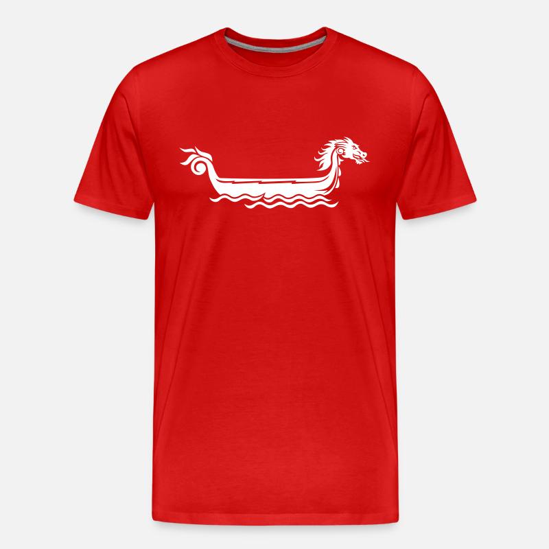 Drachenboot - Männer Premium Bio T-Shirt - Rot