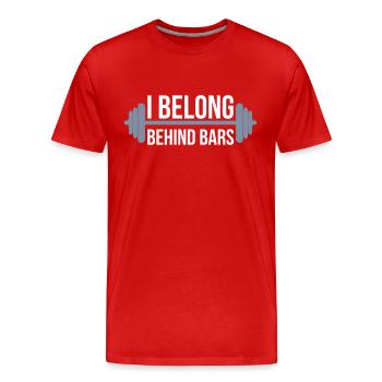 Fitness - Men's Premium Organic T-Shirt - red - Front - Damien (186cm)