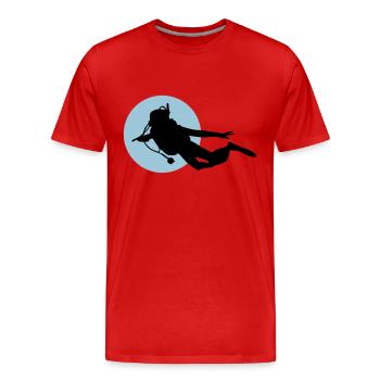 Diving - Männer Premium Bio T-Shirt - Rot - Vorne - Damien (186cm)