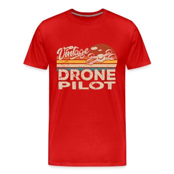Drone Drone Drone Quadricoptère Anniversaire - T-shirt bio Premium Homme - rouge - Devant - Damien (186cm)