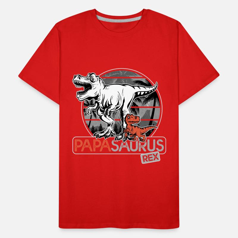 papasaurus rex Gift dad dinosaur Men's Premium Organic T-Shirt