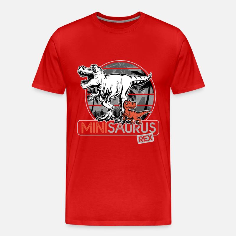 Minisaurus rex Dinosaurier Junge Geschenk - Männer Premium Bio T-Shirt - Rot