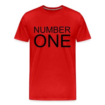 Number One - Men's Premium Organic T-Shirt - red - Front - Damien (186cm)