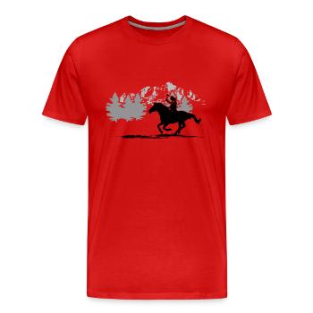 Indianer - Western - Wild West - Männer Premium Bio T-Shirt - Rot - Vorne - Damien (186cm)